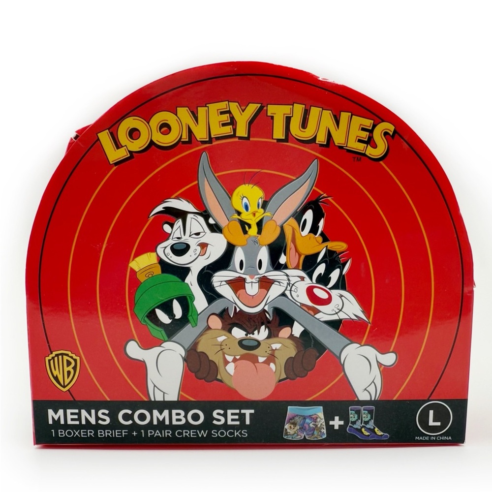 Looney Tunes Boxer Briefs and Socks Gift Set Mens Large Underwear